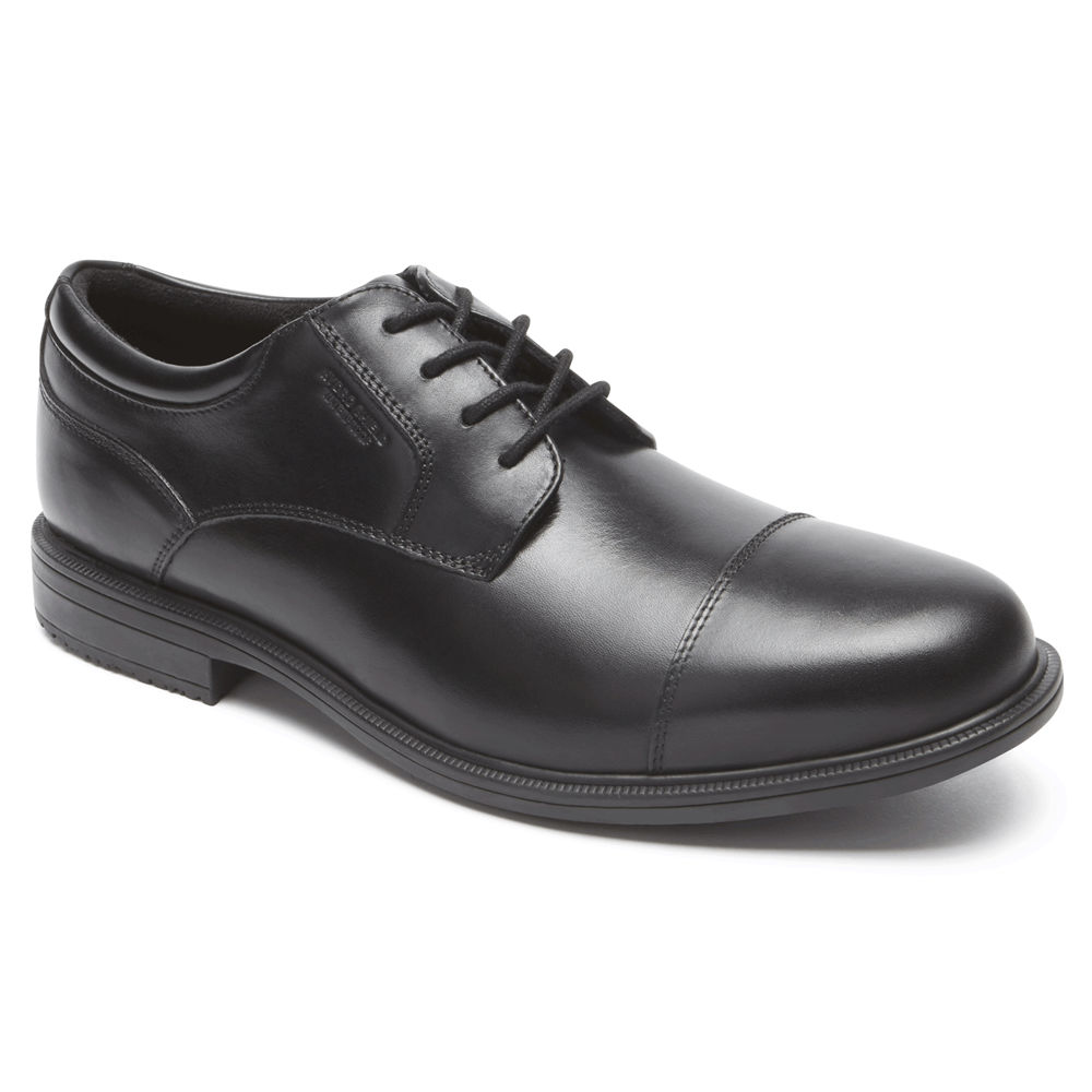 Rockport Mens Dress Shoes Black - Essential Details II Cap Toe - UK 185-ZFRNUW